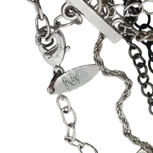 NY COLLECTION CHAIN & FAUX PEARL LAYERED LONG NECKLACE - Picture 6 of 6